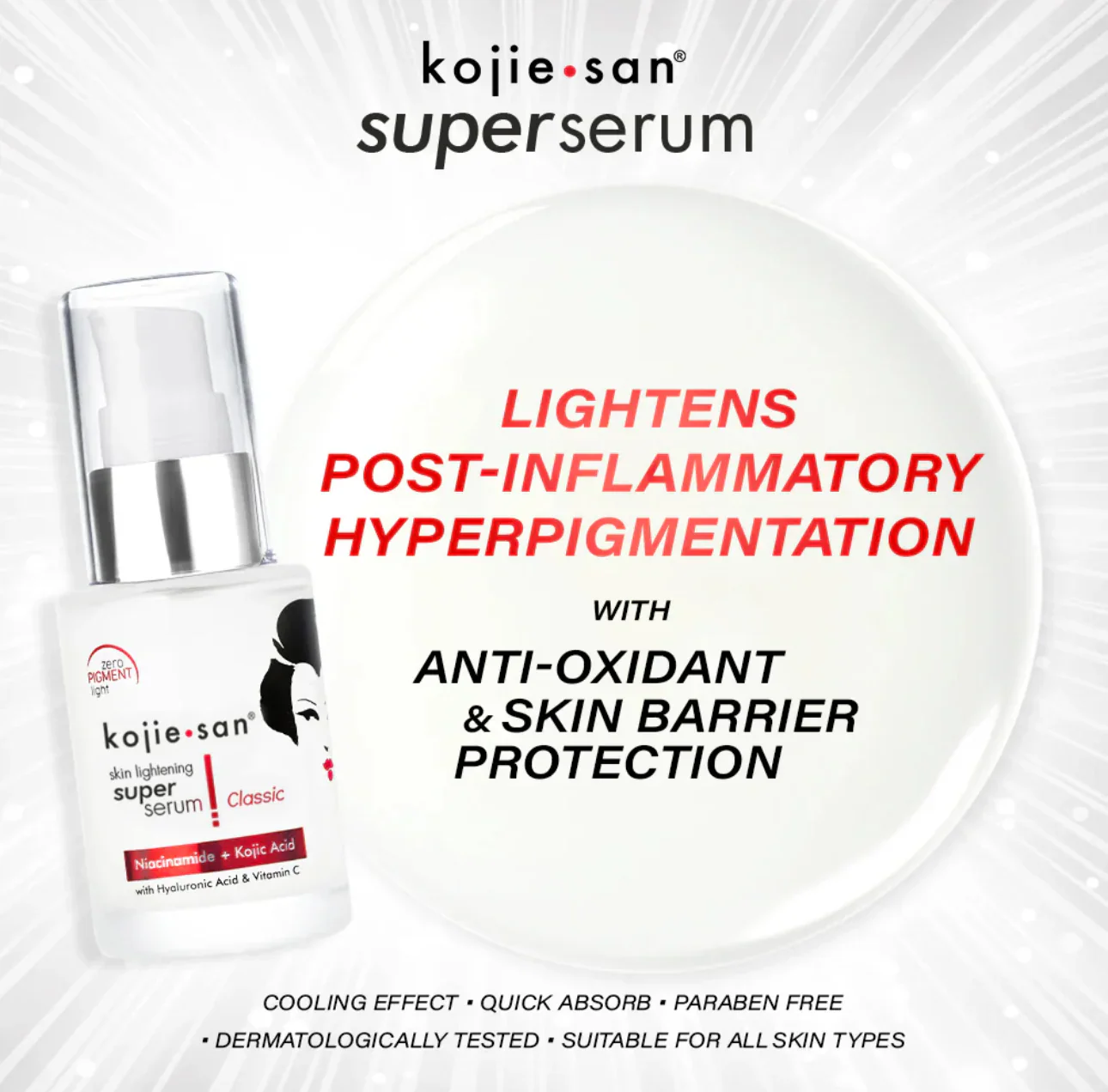Kojie San Skin Lightening Super Serum Classic (Niacinamide + Kojic Acid with Hyaluronic & Vit C) - 30ml - Image 3