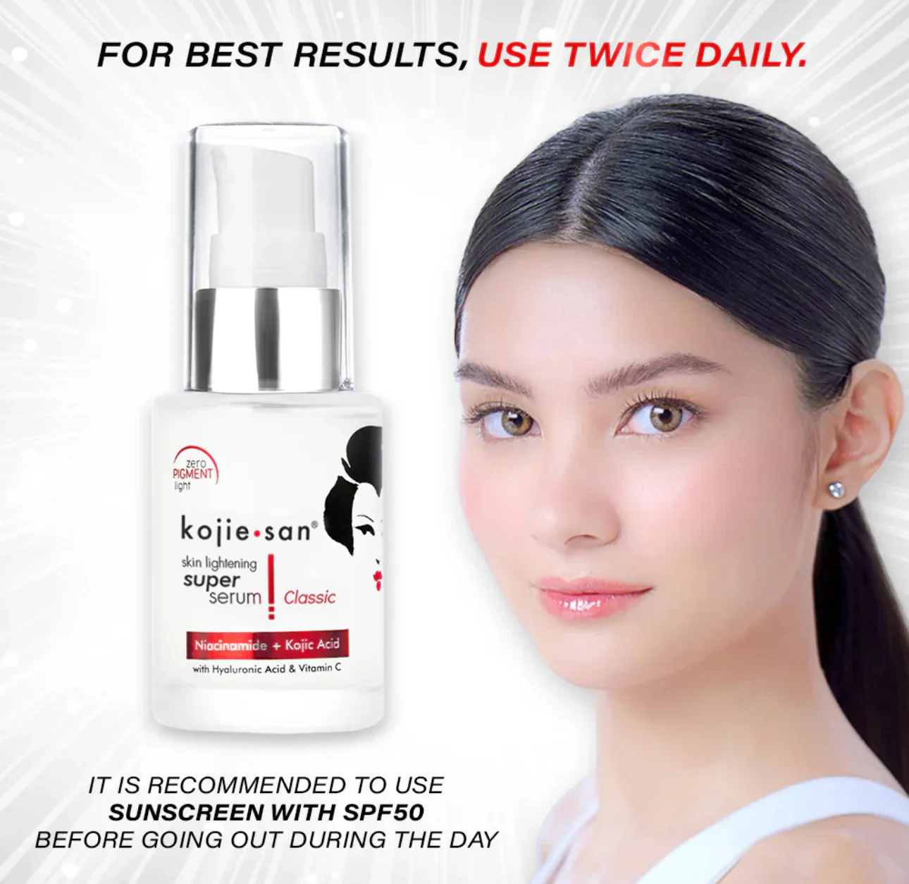 Kojie San Skin Lightening Super Serum Classic (Niacinamide + Kojic Acid with Hyaluronic & Vit C) - 30ml - Image 7