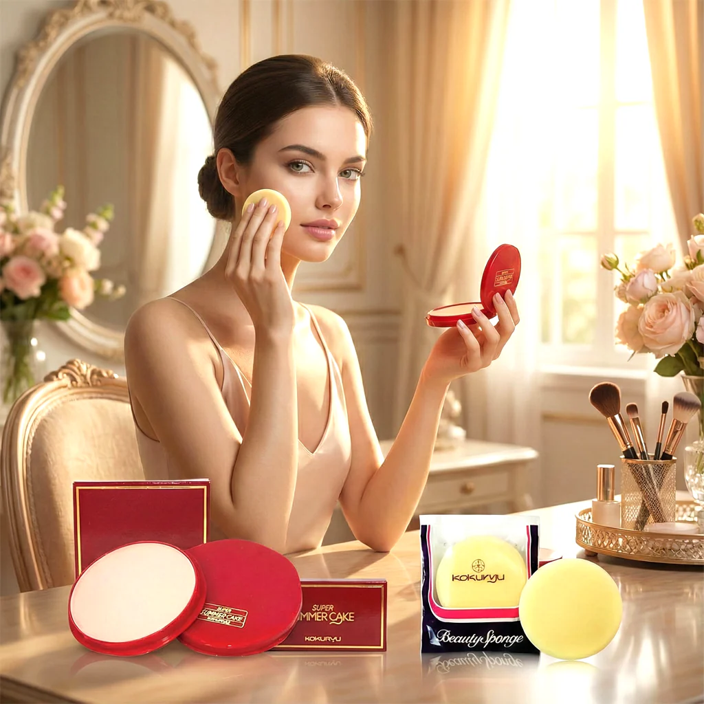 Kokuryu Super Summer Cake (Olive White) + Beauty Sponge – Flawless Finish Combo Pack - Image 3