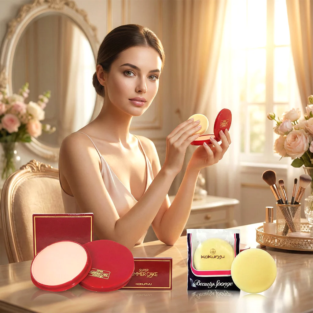 Kokuryu Super Summer Cake (Olive White) + Beauty Sponge – Flawless Finish Combo Pack - Image 5