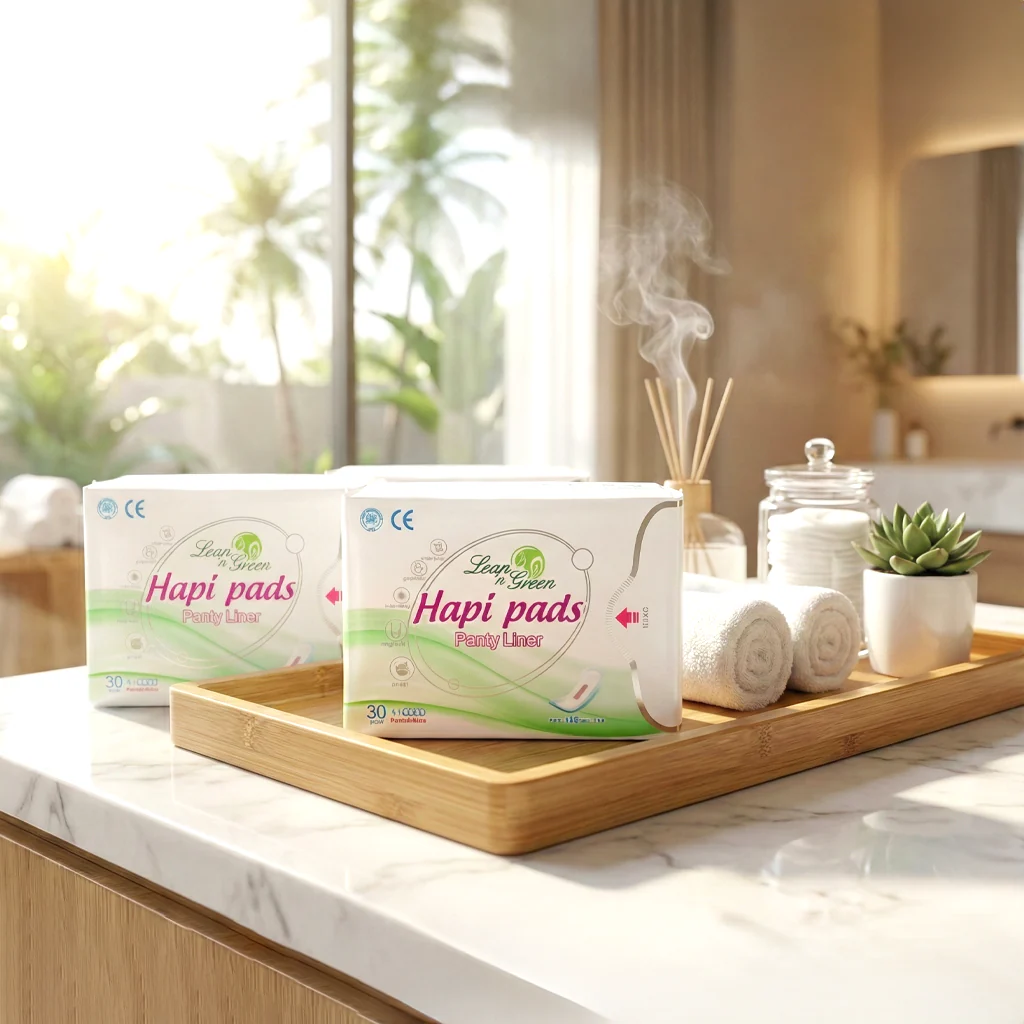 Lean’n Green Hapi Pads Panty Liner Normal Time - 3 pcs Combo Pack (30 Pads Each) - Image 2
