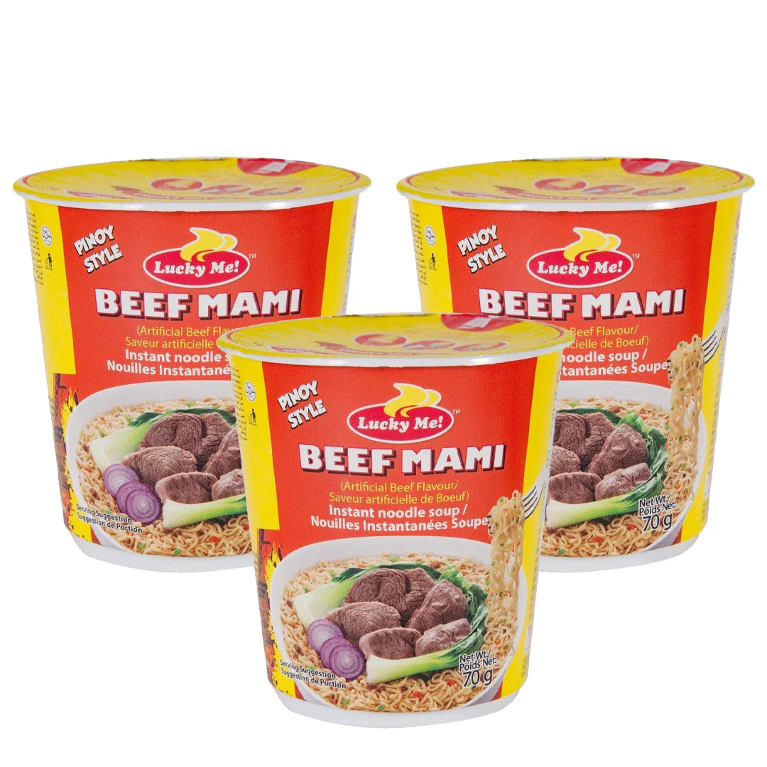 Lucky Me Beef Mami Cup Noodles 70g × 3 Pcs (Offer) - Image 3
