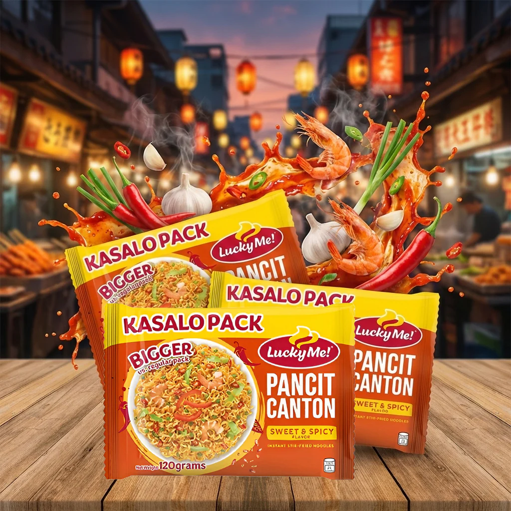 Lucky Me! Pancit Canton Sweet & Spicy KASALO Pack - 120g (3 Pcs Combo) - Image 4