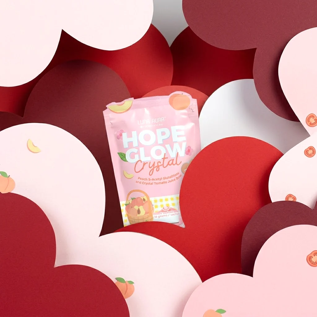 Luna Aura Hope Glow Crystal Peach Glutathione Juice Drink – 10 Sachets (18g each) - Image 5