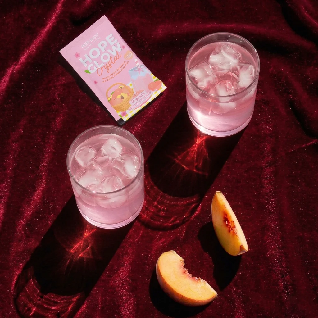 Luna Aura Hope Glow Crystal Peach Glutathione Juice Drink – 10 Sachets (18g each) - Image 9