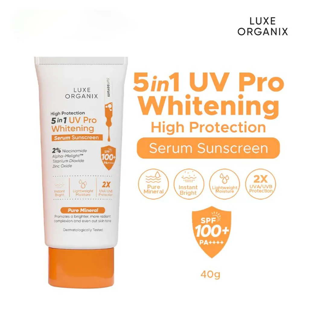 Luxe Organix 5-in-1 UV Pro Whitening Serum Sunscreen SPF 100 PA+++ - 40ml - Image 6
