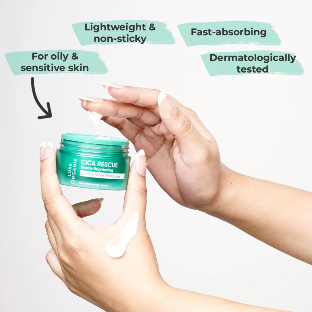 Luxe Organix Cica Rescue Gentle Brightening Derma Relief Moisturizer 50g - Image 8