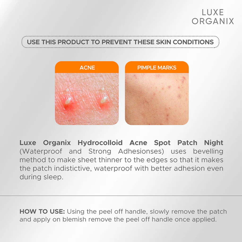 Luxe Organix Hydrocolloid Acne Patch – Night Time (48 Patches) - Image 10