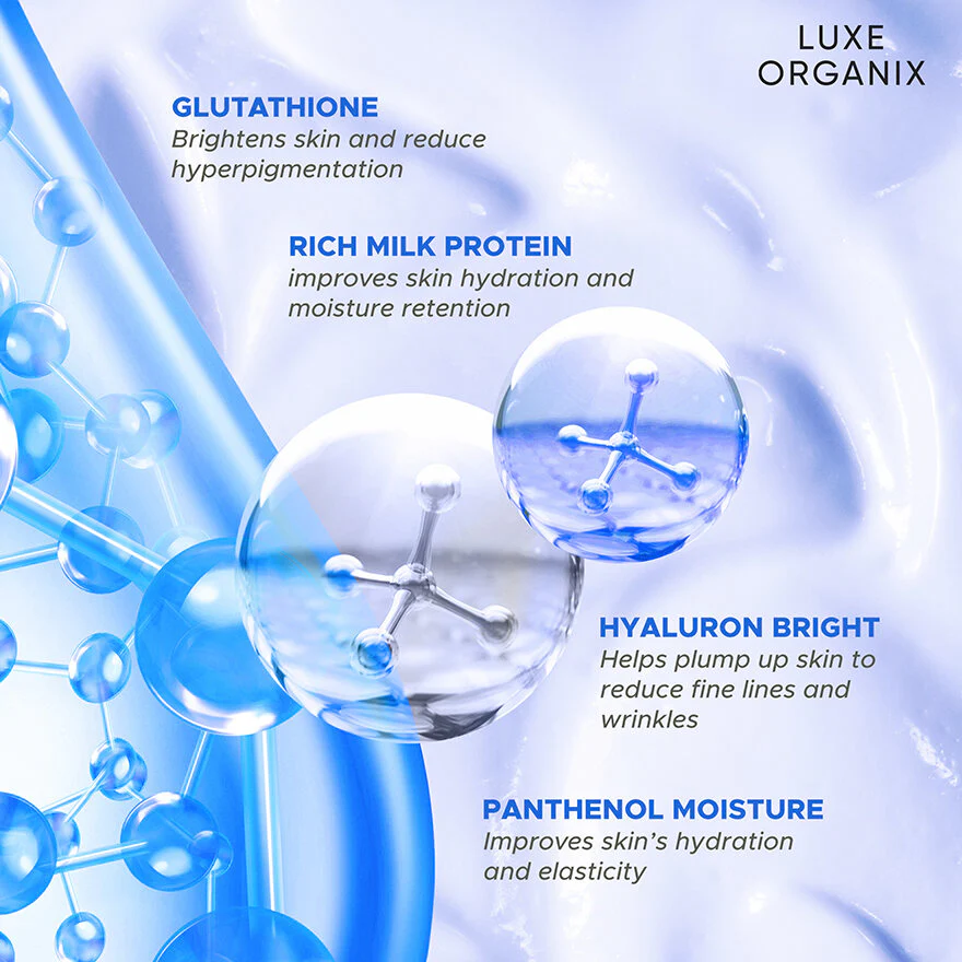 Luxe Organix Milk + Gluta Gentle Bright Whitening Serum Lotion - 350ml - Image 5