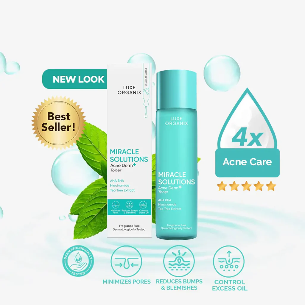 Luxe Organix Miracle Solutions Acne Derm+ Toner – 150ml - Image 2