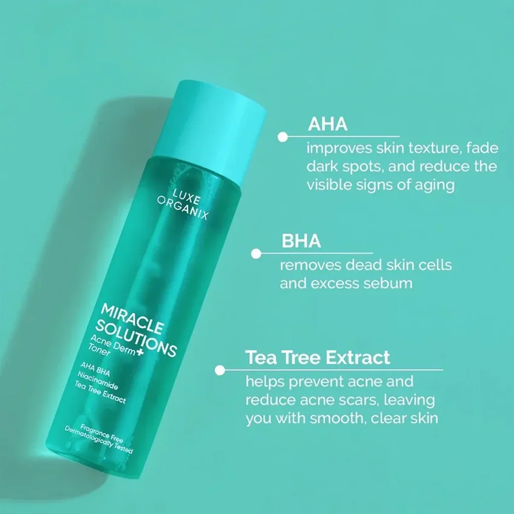 Luxe Organix Miracle Solutions Acne Derm+ Toner – 150ml - Image 7
