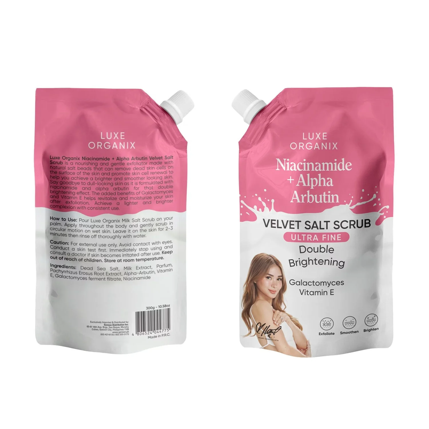 Luxe Organix Niacinamide + Alpha Arbutin Velvet Salt Scrub - 300g - Image 10