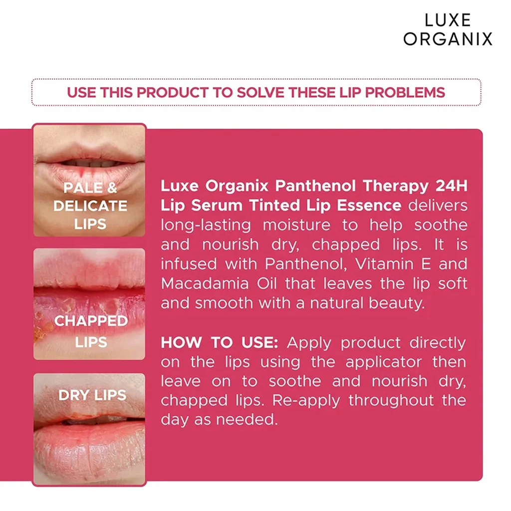 Luxe Organix Panthenol Therapy 24H Lip Serum - Berry Glaze (10g) - Image 7