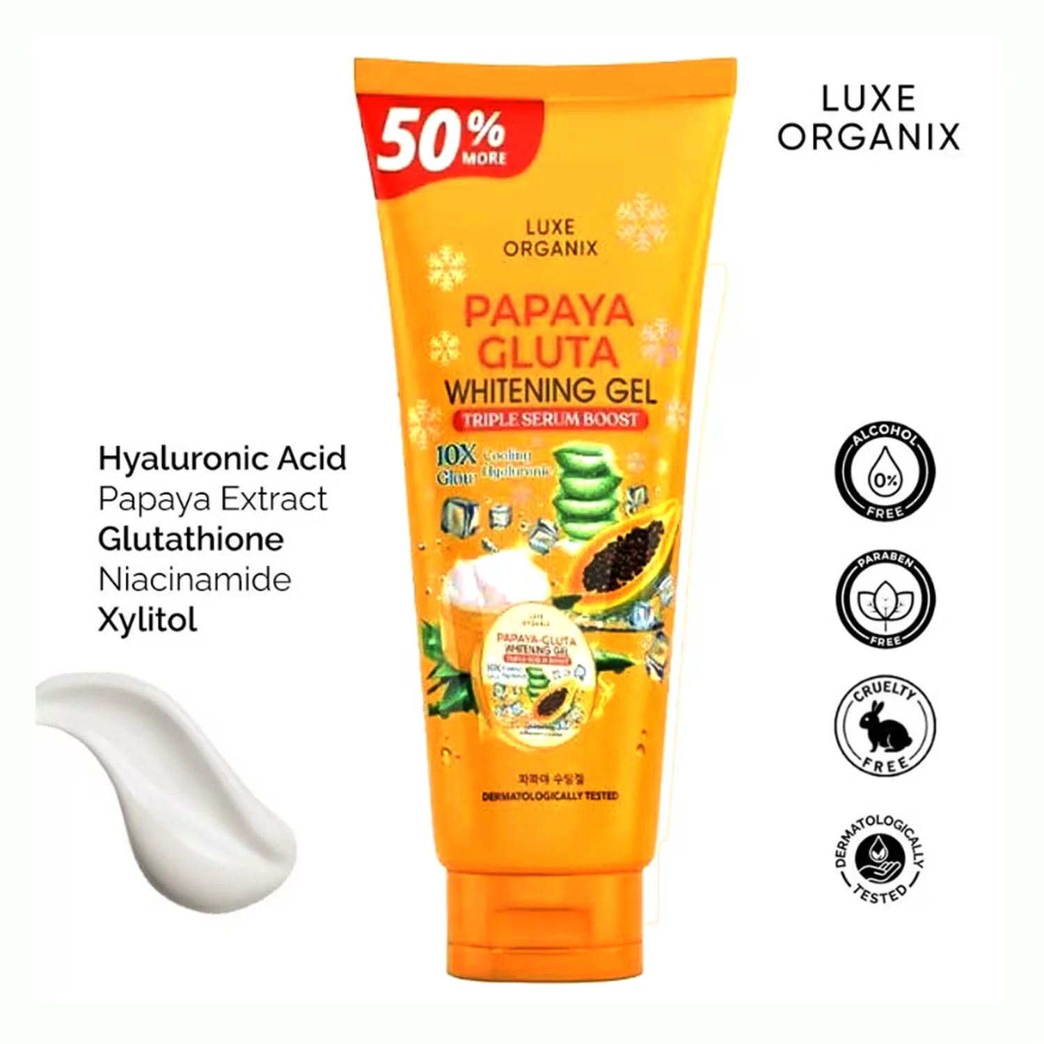 Luxe Organix Papaya-Gluta Whitening Gel – 300ml - Image 2