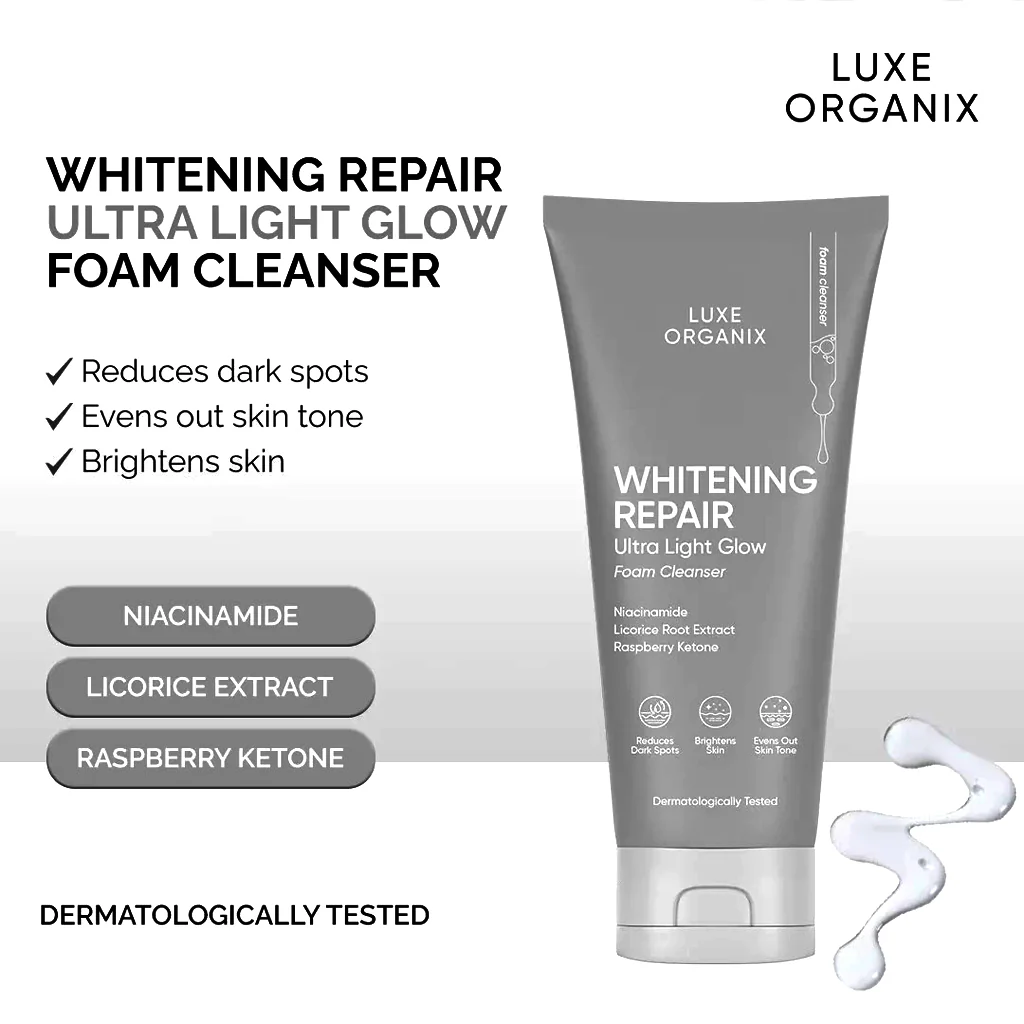 Luxe Organix Whitening Repair Ultra Light Glow Foam Cleanser – 150ml - Image 5