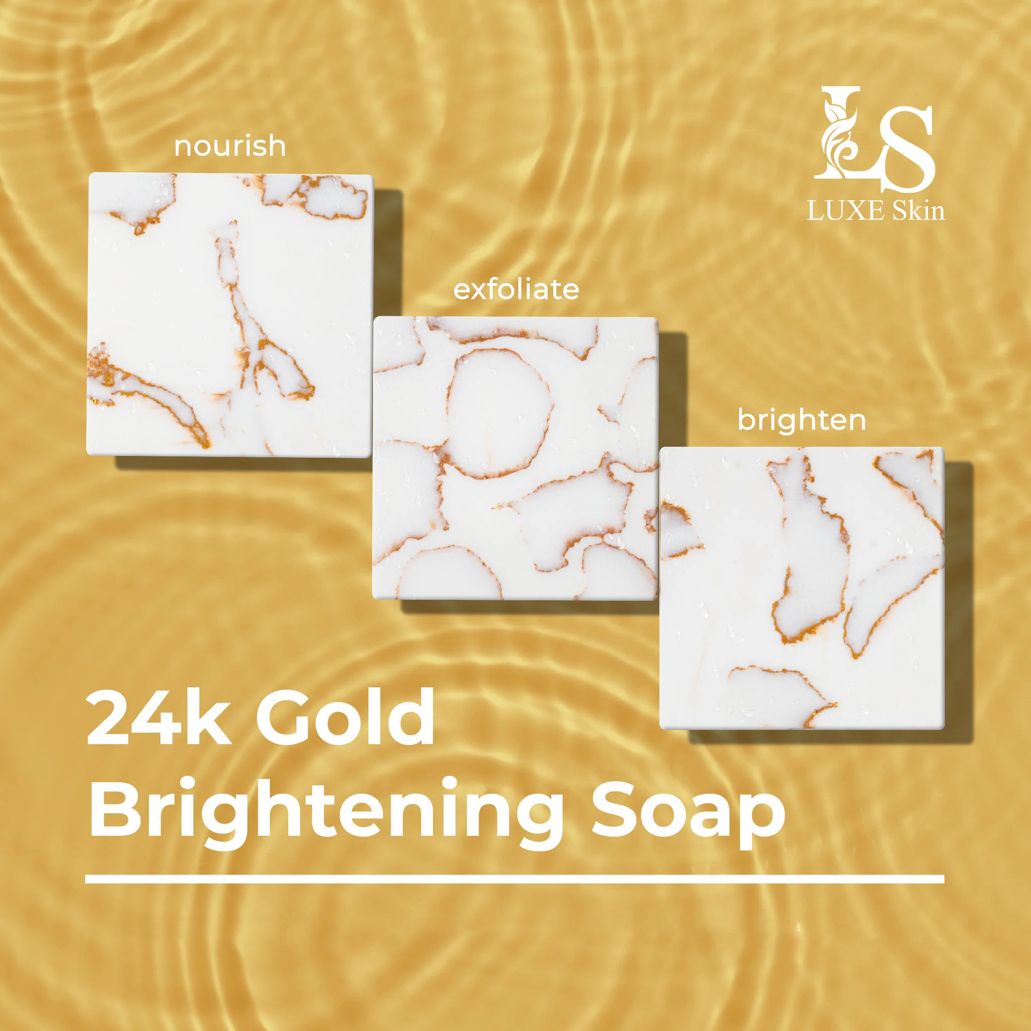 Luxe Skin 24k Brightening Gold Soap - 135g - Image 6
