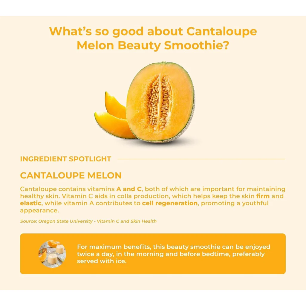 Luxe Slim Beauty Smoothie Cantaloupe Melon Jar – 500g - Image 6