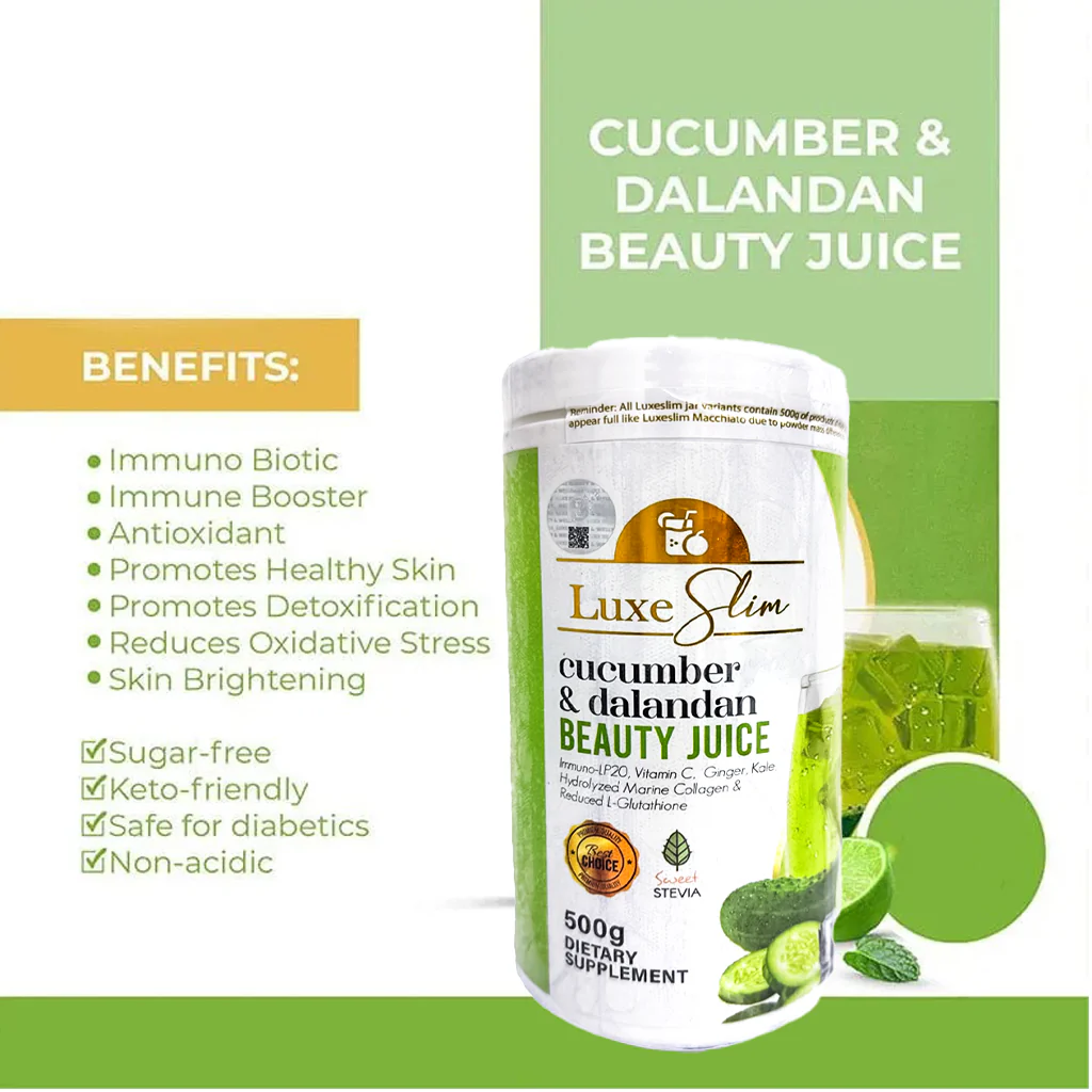 Luxe Slim Cucumber & Dalandan Beauty Juice Jar – 500g - Image 2