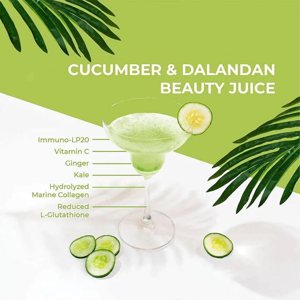 Luxe Slim Cucumber & Dalandan Beauty Juice Jar – 500g - Image 9