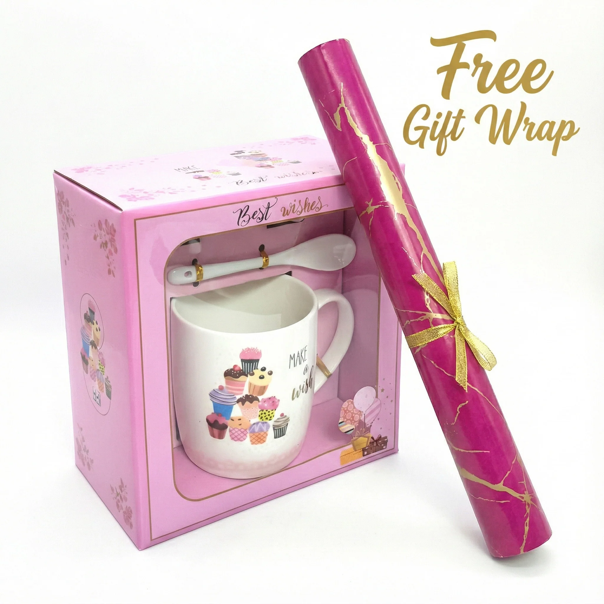 MAKE A WISH Ceramic Mug Gift Set With Gift Wrap Free