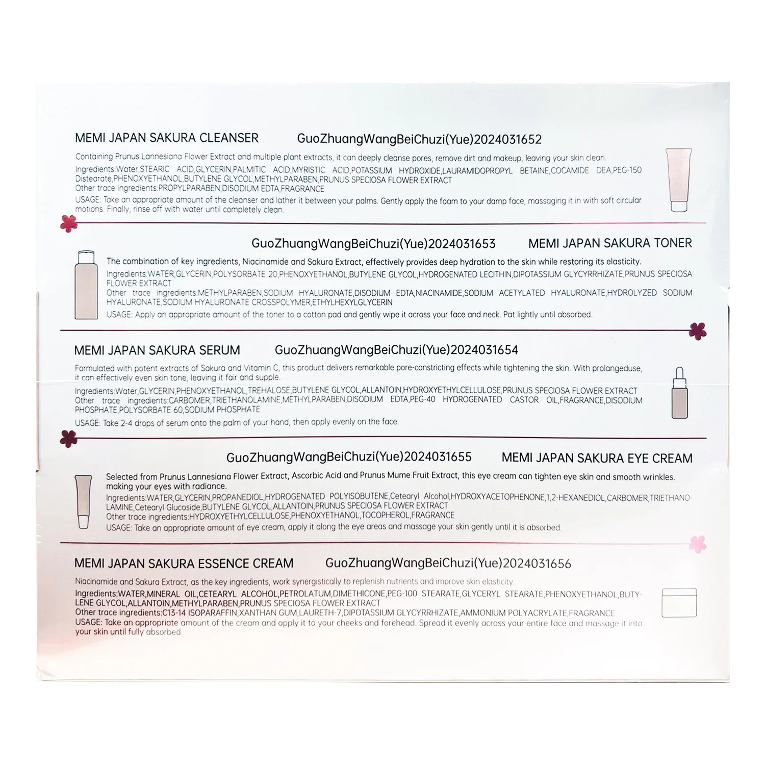 MEMI Japan Sakura Skin Care Set - Image 7