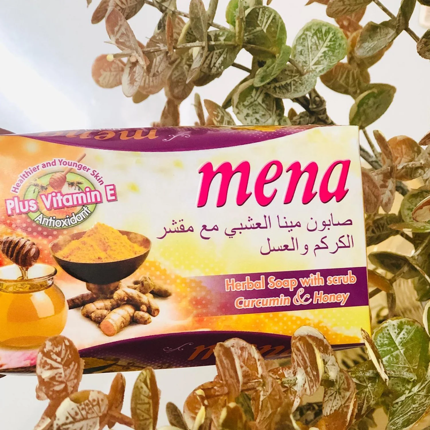 Mena Herbal Soap with Scrub Curcumin & Honey - 100g - Image 10