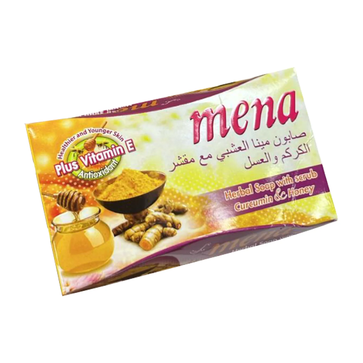 Mena Herbal Soap with Scrub Curcumin & Honey - 100g - Image 2