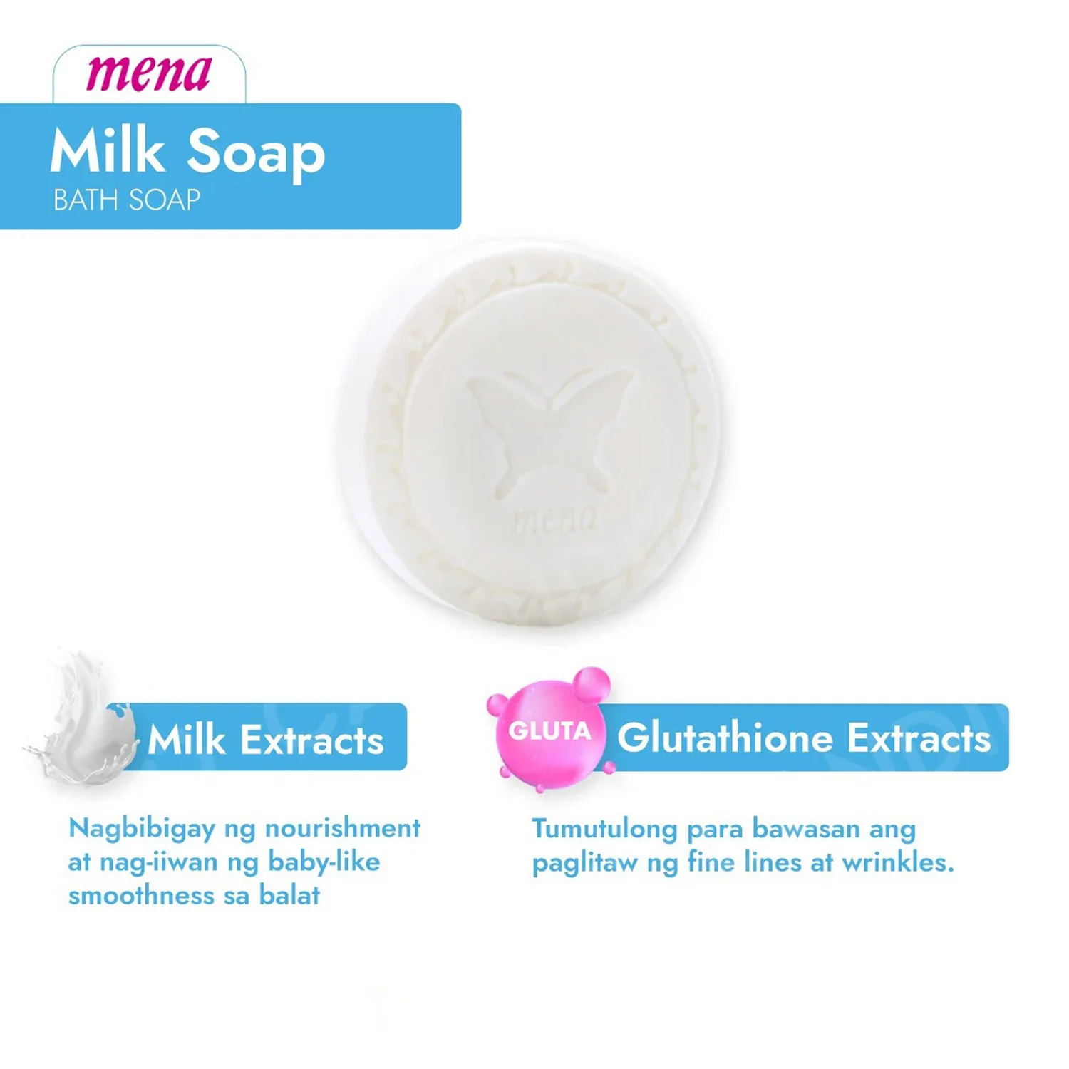 Mena Milk Soap with Glutathione - 130g - Image 4