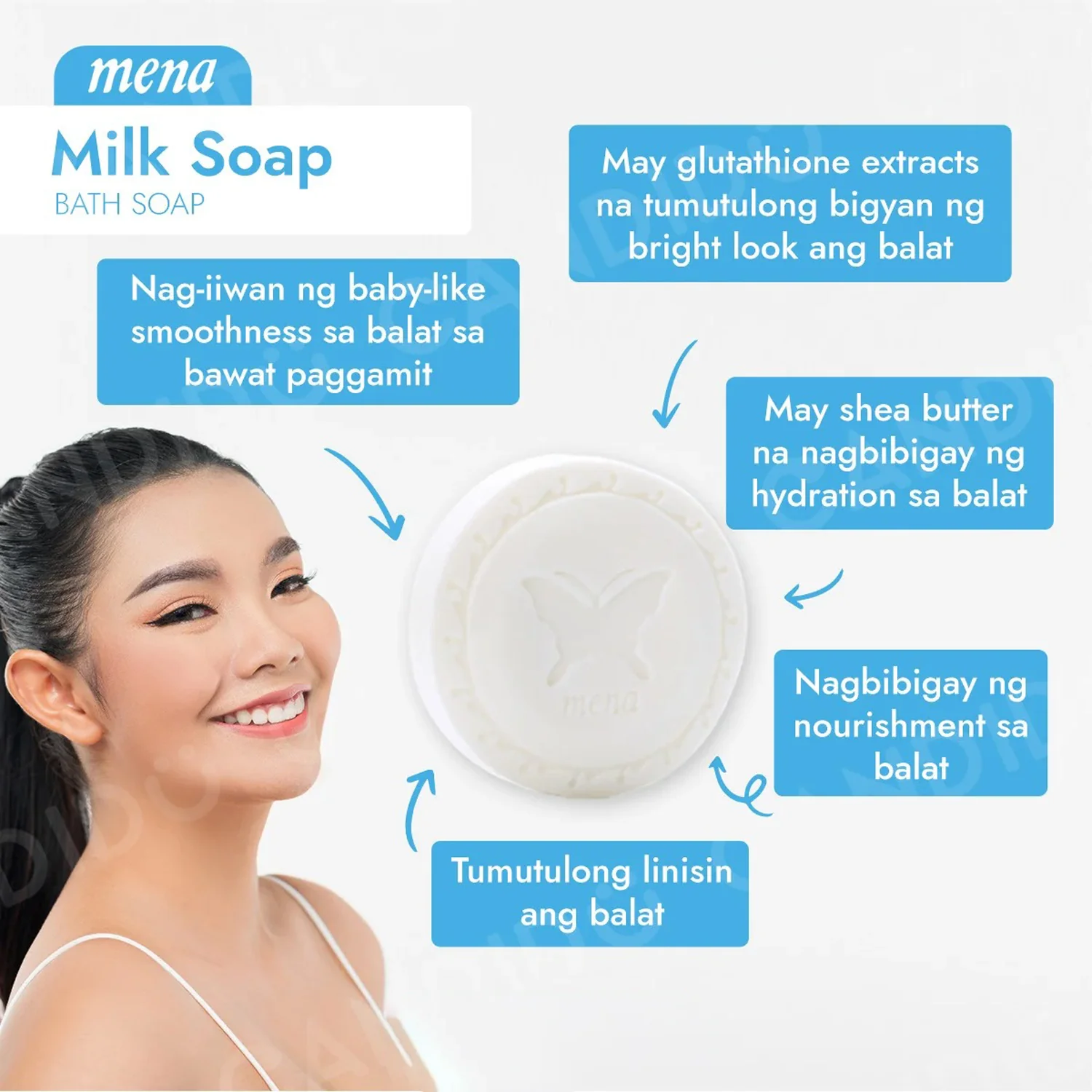 Mena Milk Soap with Glutathione - 130g - Image 5