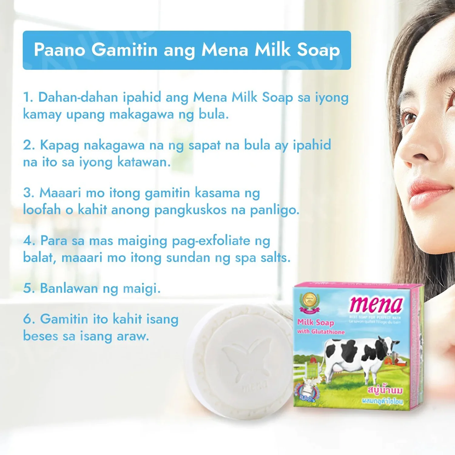 Mena Milk Soap with Glutathione - 130g - Image 6