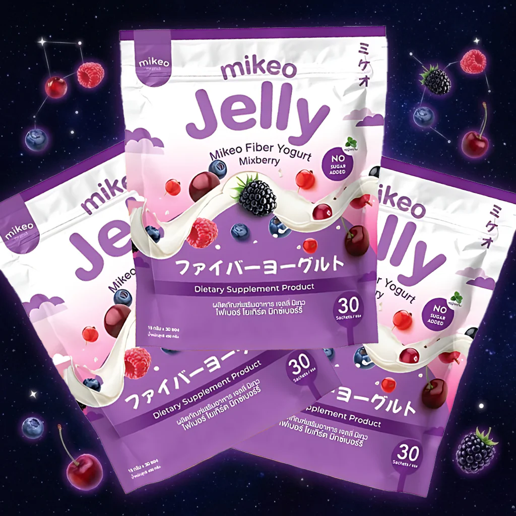 Mikeo Jelly Fiber Yogurt Mixberry 15g x 30 Sachets - (3 Pcs Combo) - Image 4