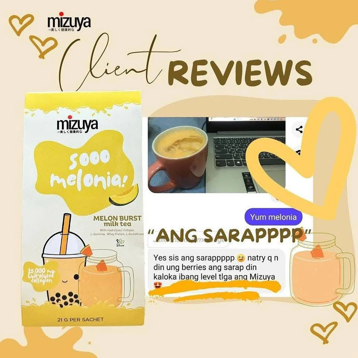Mizuya Sooo Melonia! Melon Burst Milk Tea - 21g × 10 Sachets - Image 10