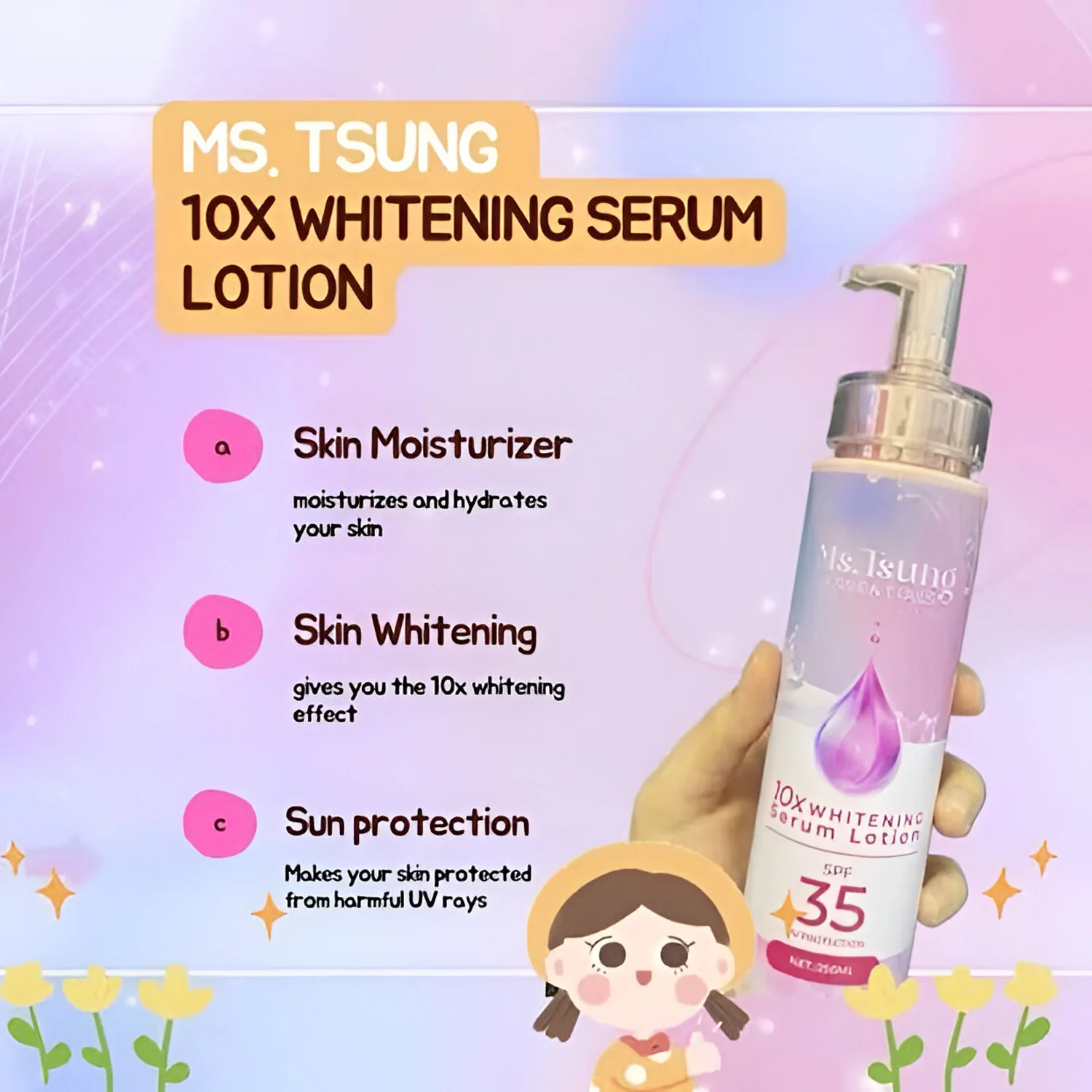 Ms.Tsung Essentials 10x Whitening Serum Lotion SPF30 PA+++ UV Protection – 250 ml - Image 7