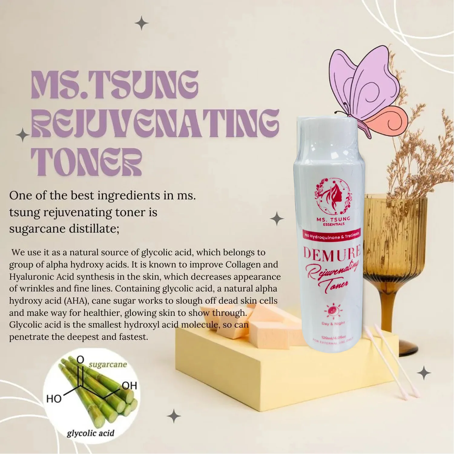 Ms. Tsung Rejuvenating Toner – Day & Night (120ml) - Image 4