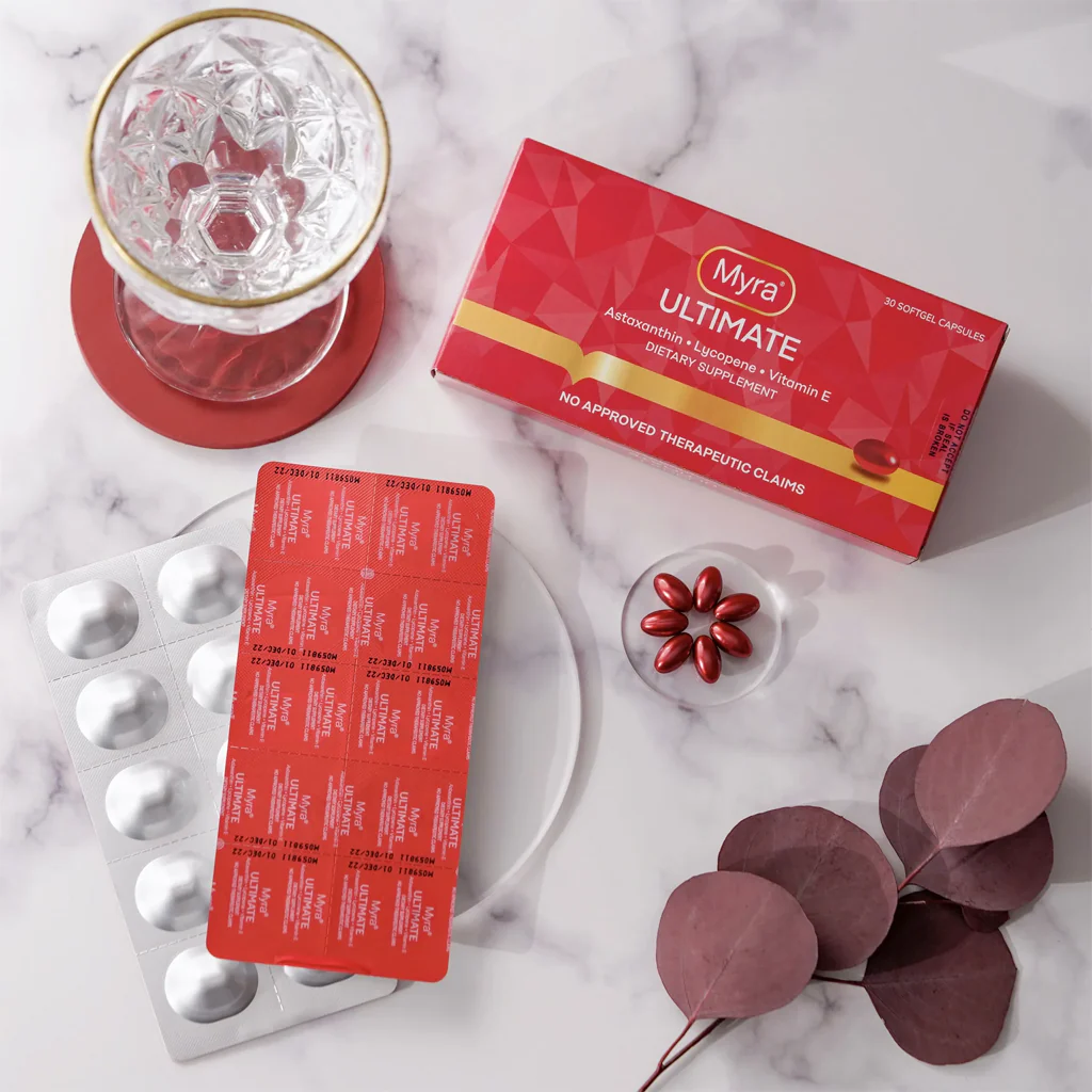 Myra Ultimate with Astaxanthin, Lycopene & Vitamin E - 30 Softgel Capsules - Image 3
