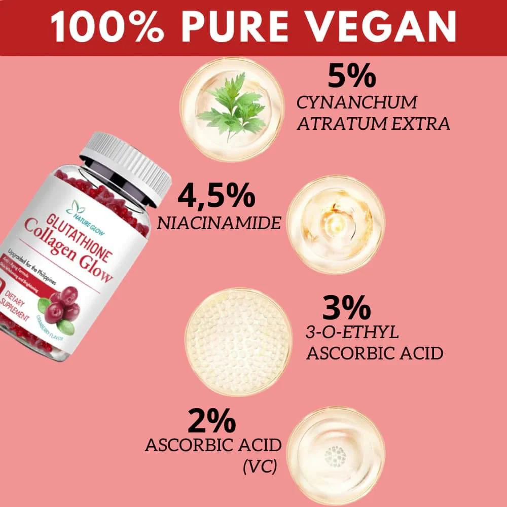 Nature Glow Glutathione Collagen Glow Cranberry – 60 Gummies - Image 10