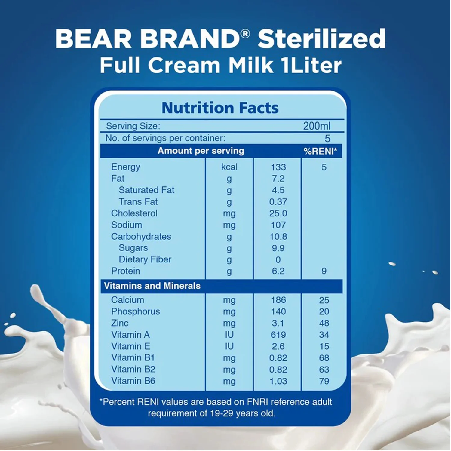 Nestle Bear Brand Sterilized Full Cream Milk - 1L - Image 3