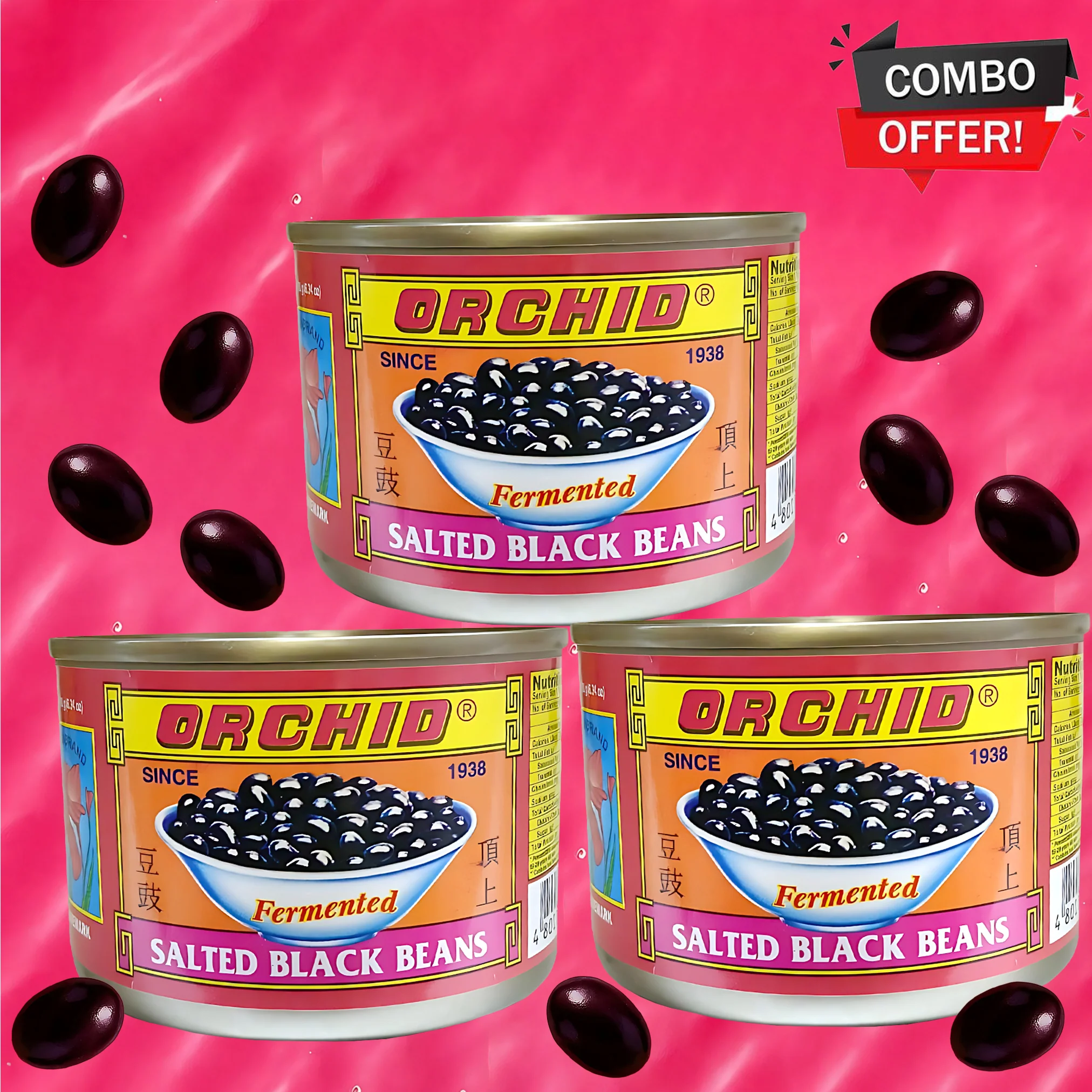 Orchid Fermented Salted Black Beans – 180g × 3 Combo Offer - Image 2