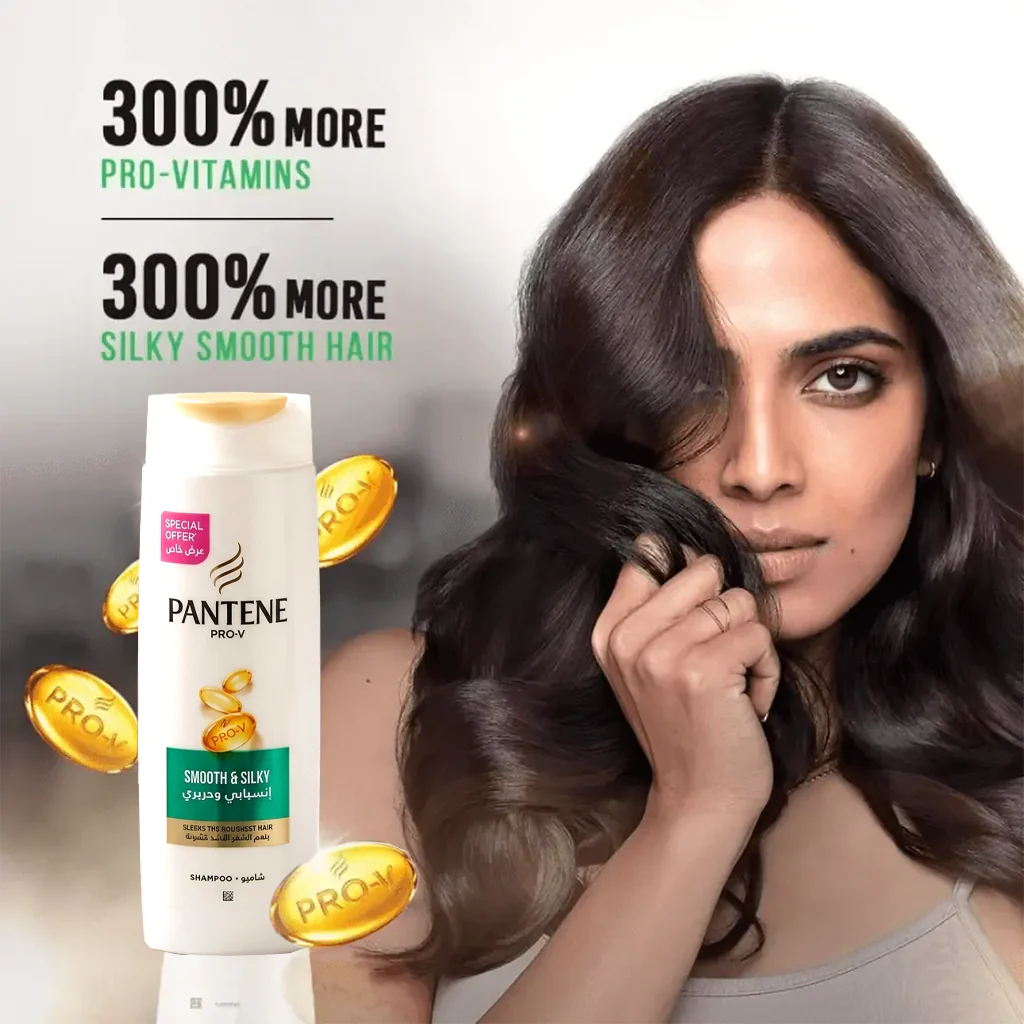 Pantene Pro-V Smooth & Silky Shampoo – 390ml - Image 3