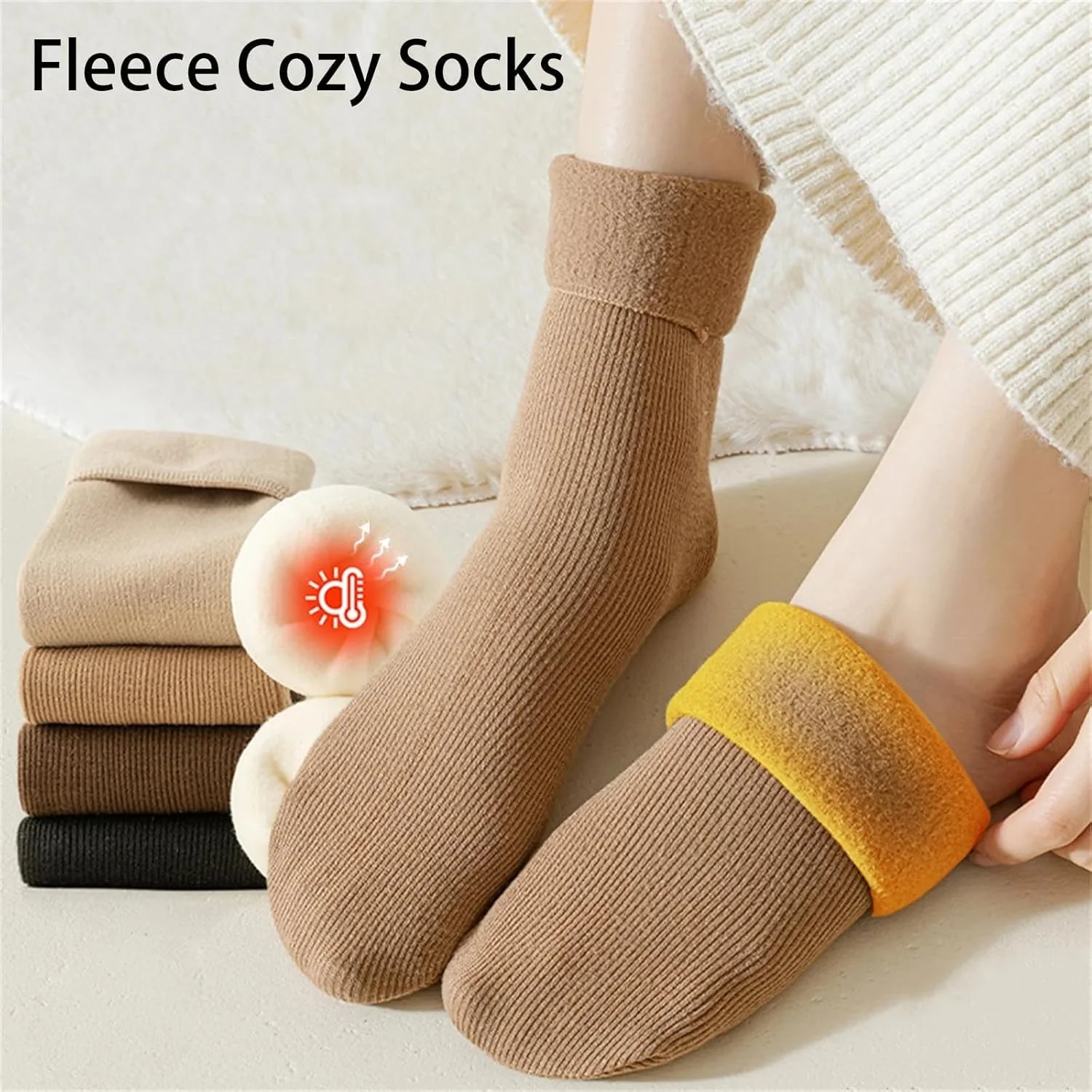 Premium Winter Thermal Socks – 3 Pairs (Solid Colors) - Image 4