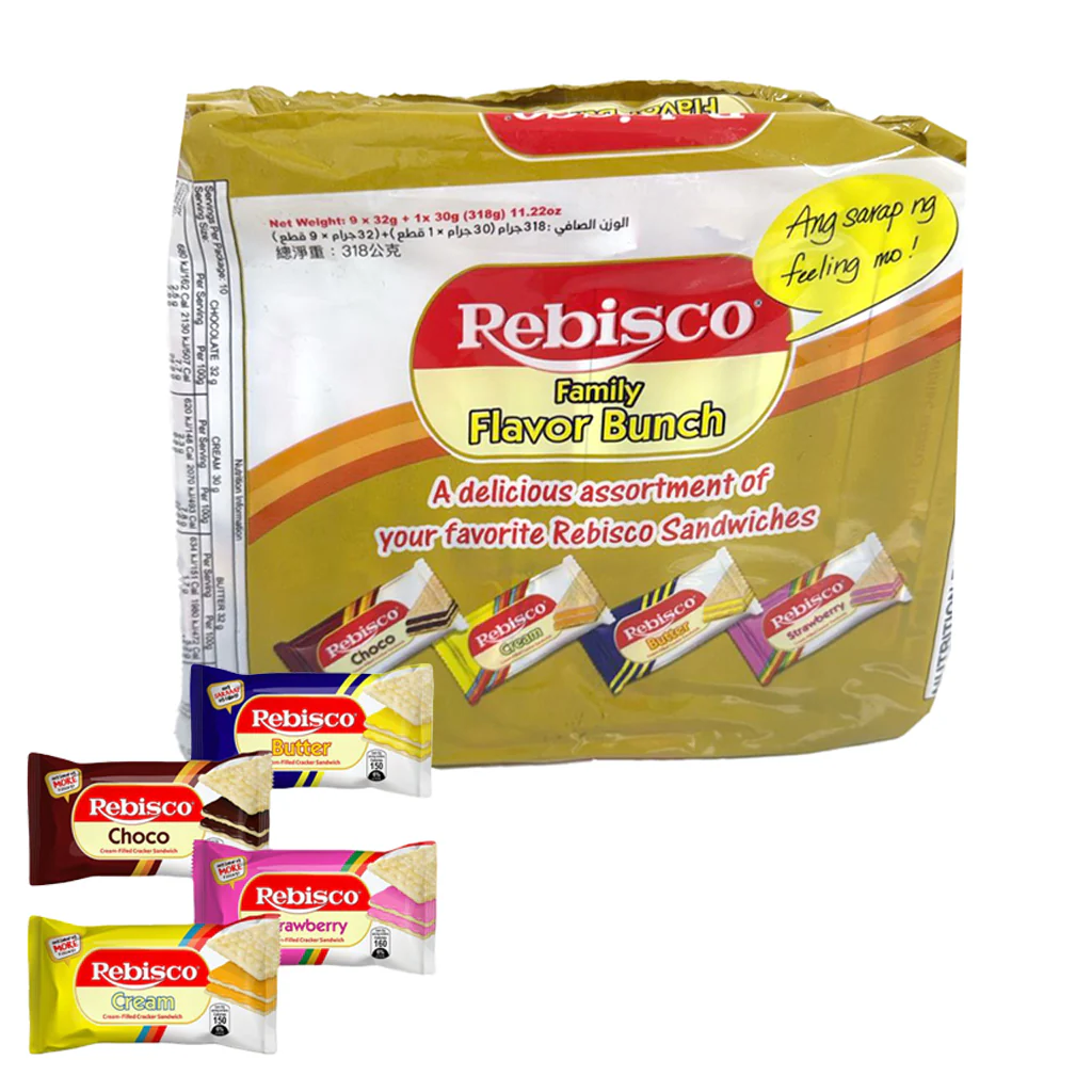 Rebisco Family Flavor Bunch – Assorted Cracker Sandwiches with Cream Filling (318g) - Image 3