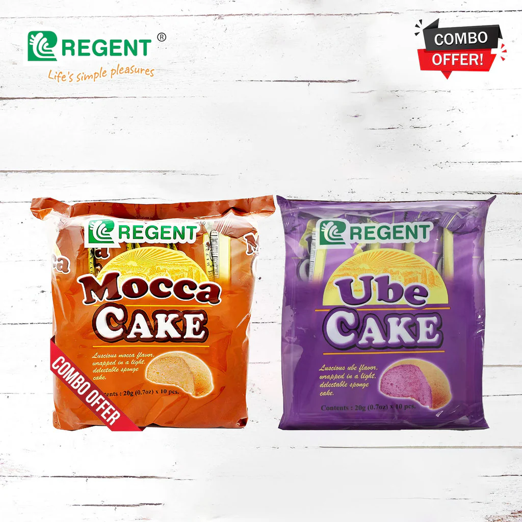 Regent Combo Pack - Mocca Cake (20g x 10pcs) + Ube Cake (20g x 10pcs)