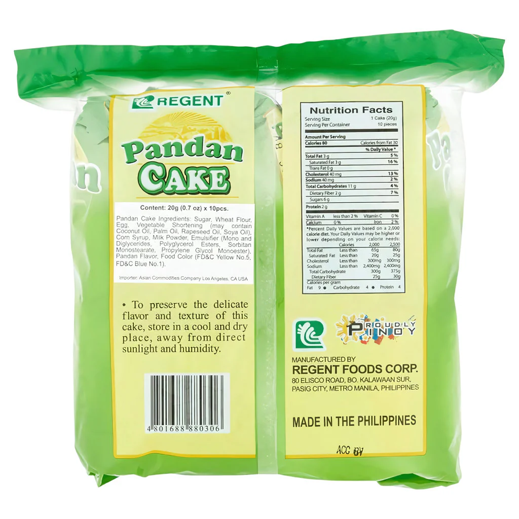 Regent Pandan Cake – 20g x 10 Pcs - Image 3