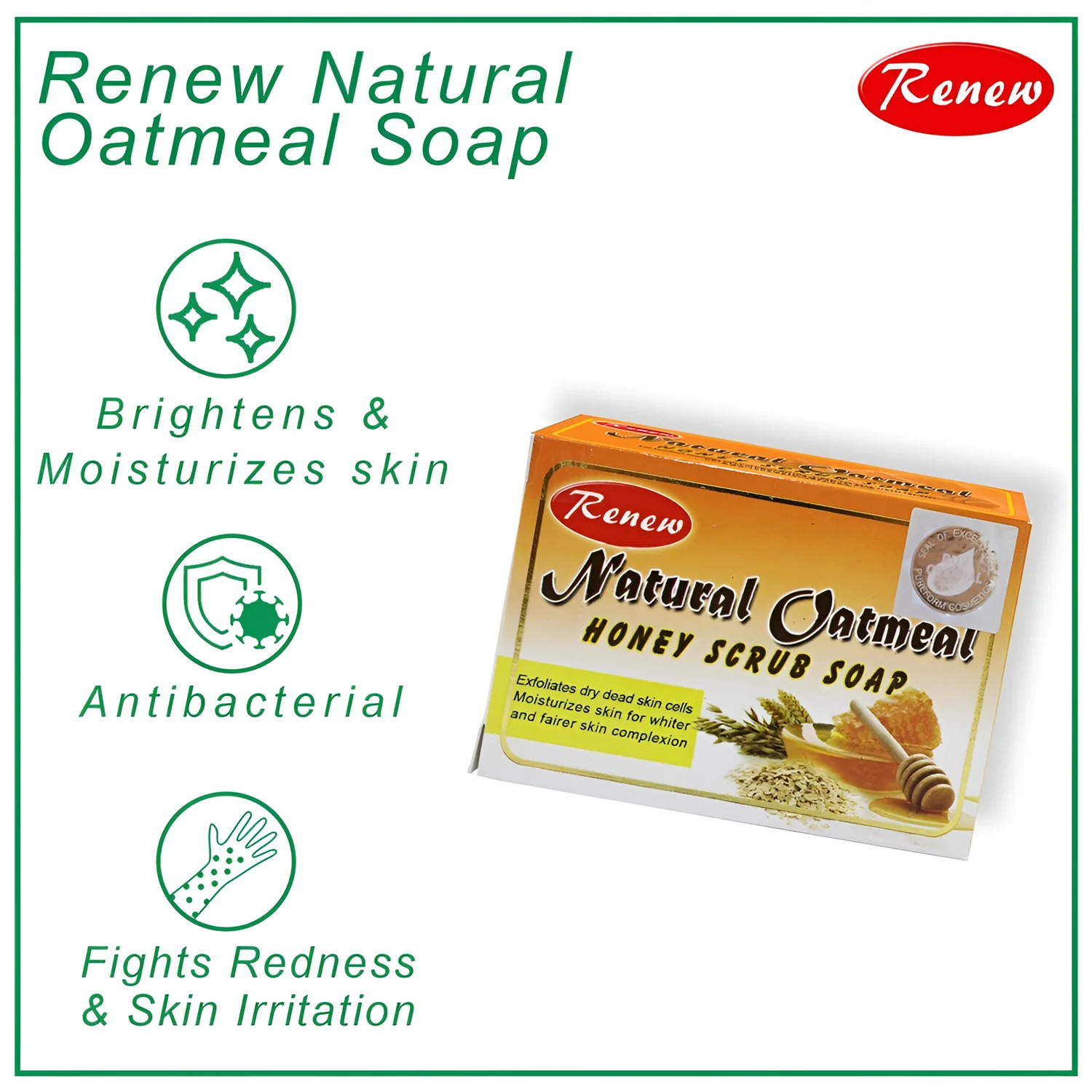 Renew Natural Oatmeal Honey Scrub Soap -135g - Image 5