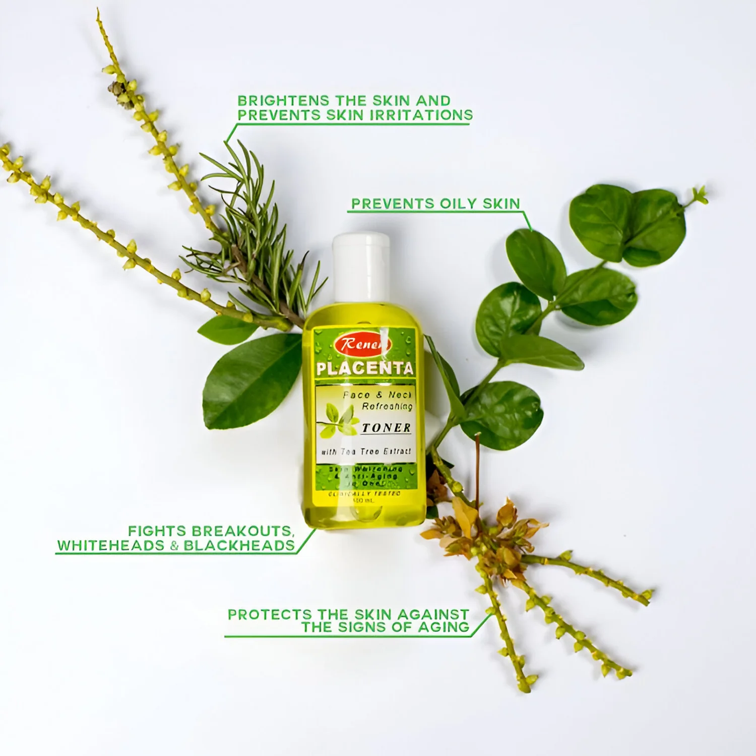 Renew Placenta Face & Neck Refreshing Toner With Tea Tree Extract - 100ml - Image 5