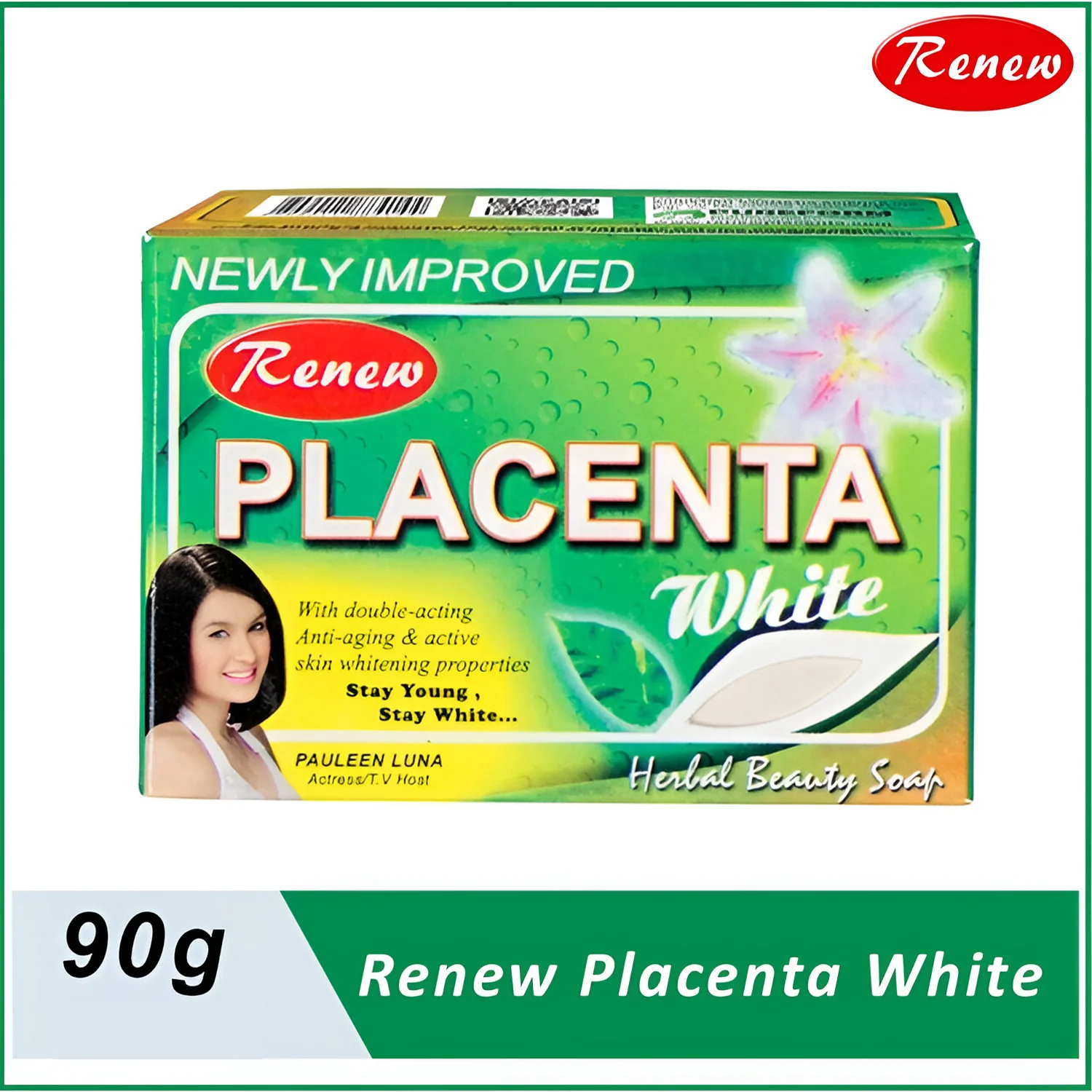 Renew Placenta White Herbal Beauty Soap - 90g - Image 3