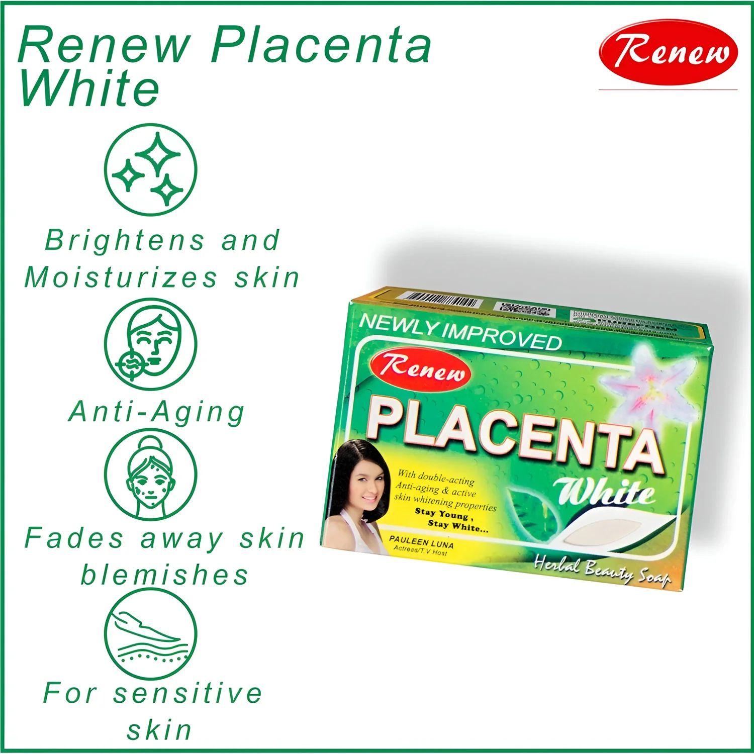 Renew Placenta White Herbal Beauty Soap - 90g - Image 5
