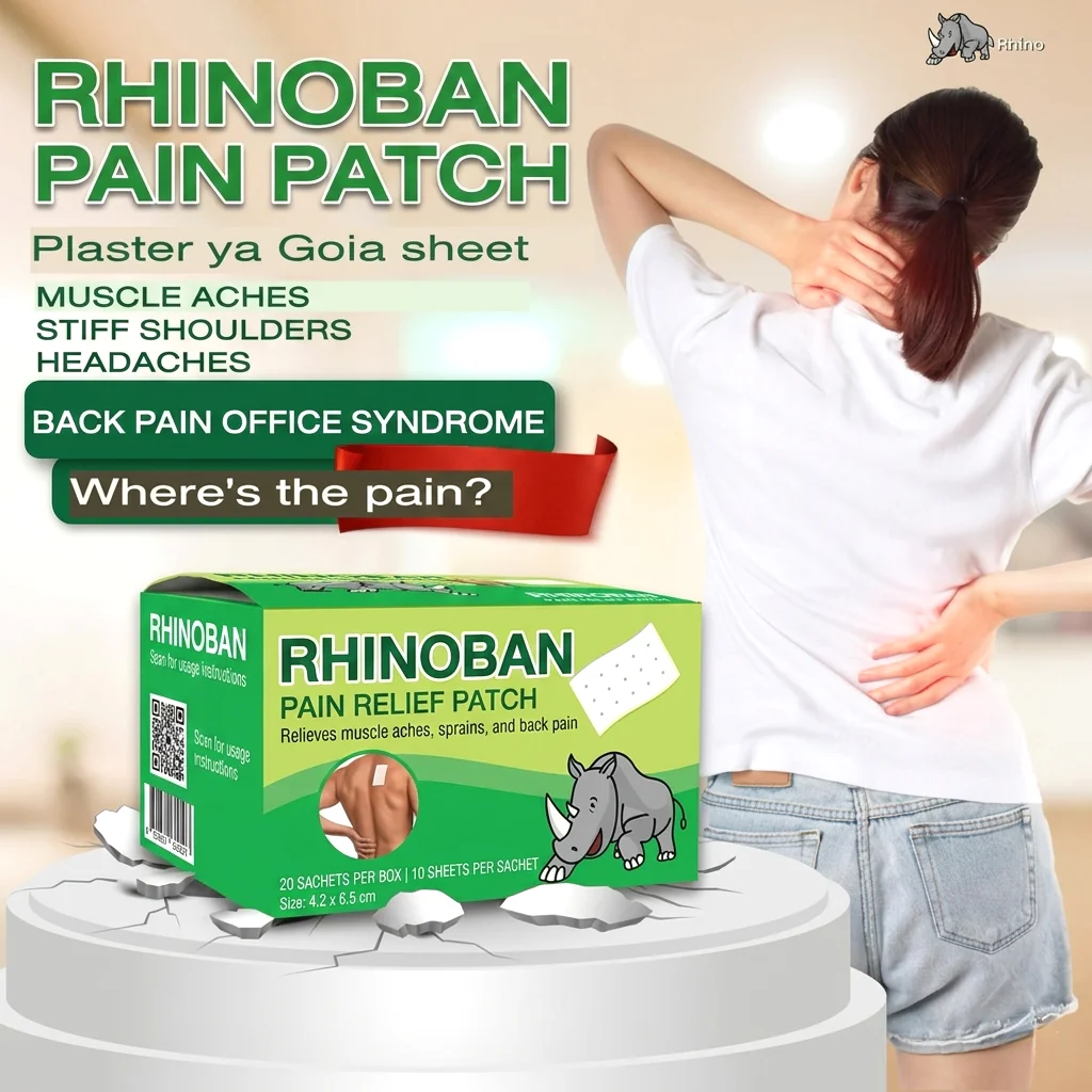 Rhinobun Pain Relief Plaster Bundle - 200 Sheets (20 Sachets × 10) - Image 6
