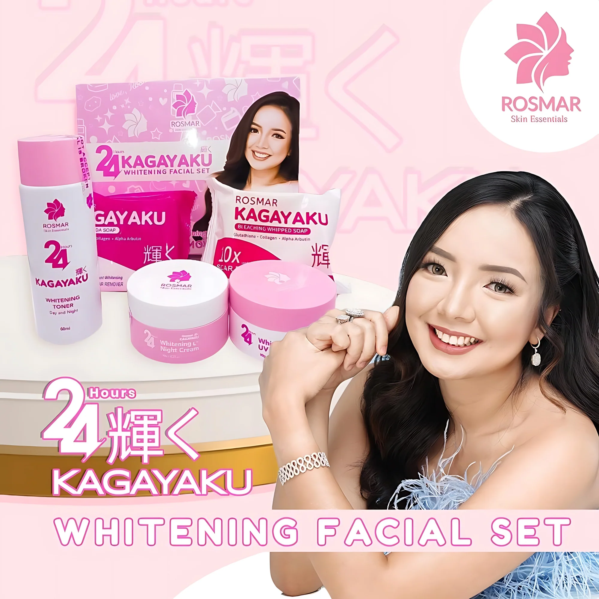 Rosmar Kagayaku 24 Hours Whitening Facial Set - Image 5