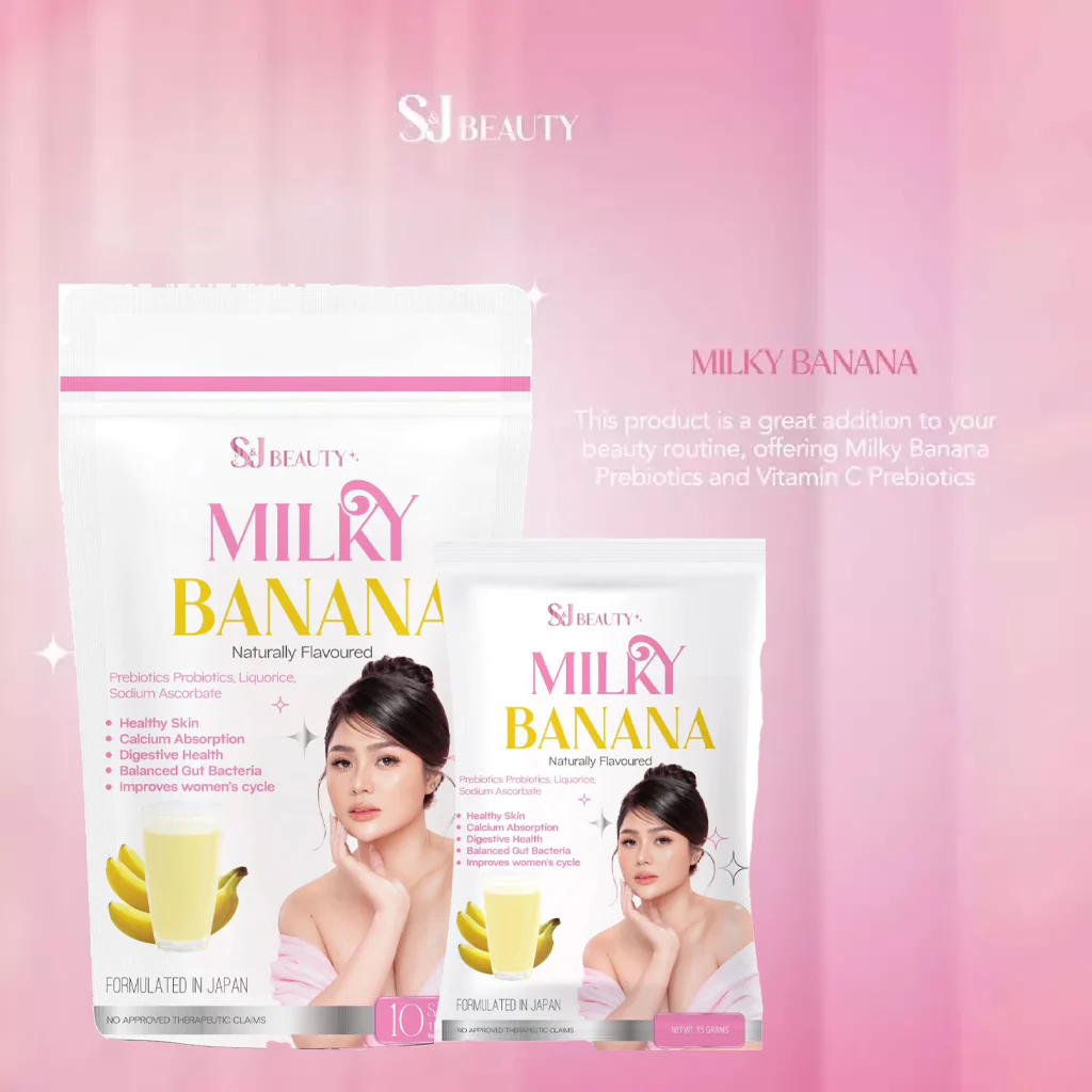 S&J Beauty Milky Banana – 15g x 10 Sachets (150g Total) - Image 3